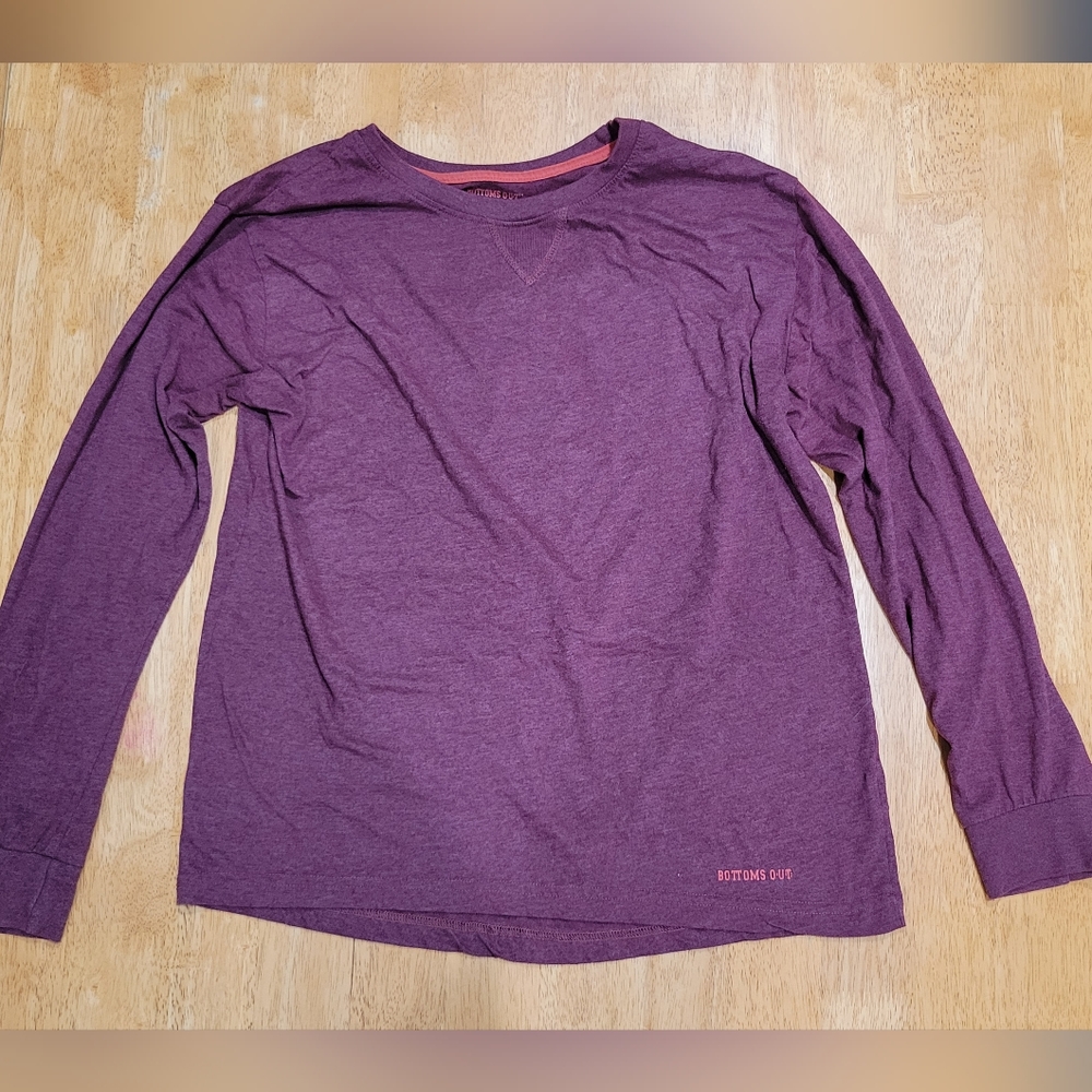 EUC Bottoms Out maroon long sleeve tee